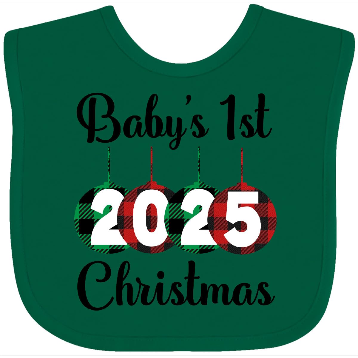 inktastic Babys 1st Christmas 2025 Baby Bib