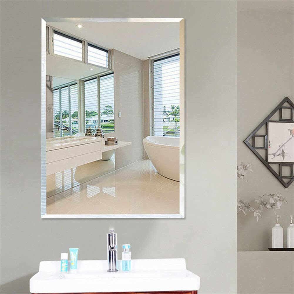 Glass Frameless Rectangular Wall Mirror, 12 X 15 Inch, 1 Piece, Unframed
