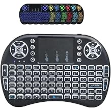 Portable i8 Pro Mini 2.4G&BT Wireless Keyboard with 7 Colors Backlitght Memory, Touchpad Mouse Combo for Android TV Box HK1 T95H96 TX3 Projector HTPC Tablet PS3 PC Mac Linux Windows OSi8-BT-7C