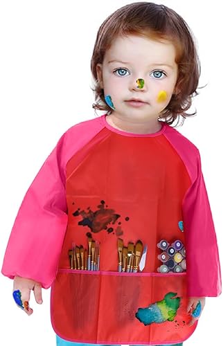 Vista 5 de KUUQA Waterproof Children Art Smock Kids Art Aprons, Painting Supplies (Paints and brushes not included)