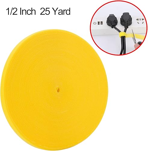 Miniatura 9 de Bridas de cables de sujeción reutilizables de 12 pulgada, cinta de gancho y bucle de doble cara, cinta de gestión de cables (rojo, 25 yardas)