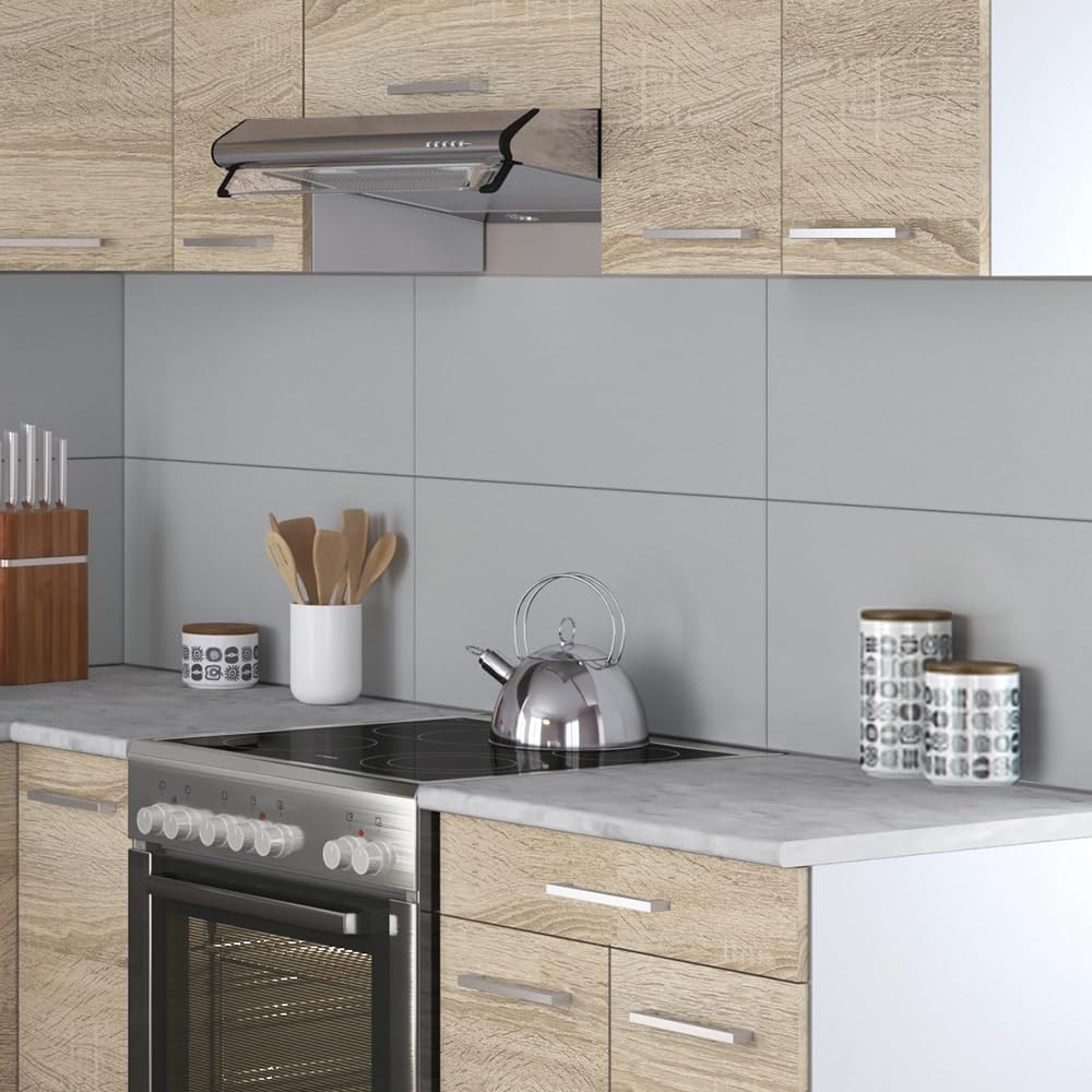 Vicco Cocina esquinera Rick, Sonoma/Blanco, 207 x 167 cm, ET Mármol, para disposición Flexible y ampliación Individual