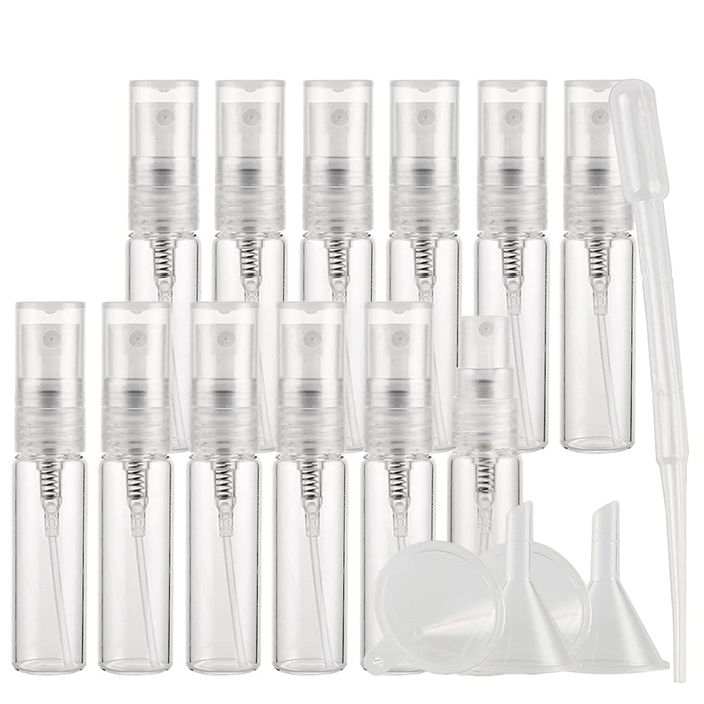 Tianzd Transparent Pack Of 25 Empty 5Ml Clear Glass Fine Mist Pump Spray Bottles Travel Mini Portable Spray Perfume Cosmetic Containers Sample Vials Refillable With Funnel And Dropper