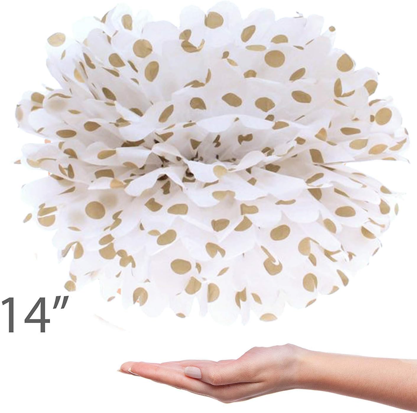 Vidal Crafts 20 Pcs Tissue Paper Pom Poms Kit ,Tissue Paper Flowers for Wedding, Birthday, Engagement Party Décor, Gender Neutral Baby Shower, Boy or Girl Nursery Decoration