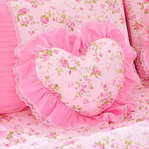 MeMoreCool Pink Floral Pastoral Style Heart-Shaped/Square/Candy/Round Throw Pillow,Home Decor Sofa Cushion