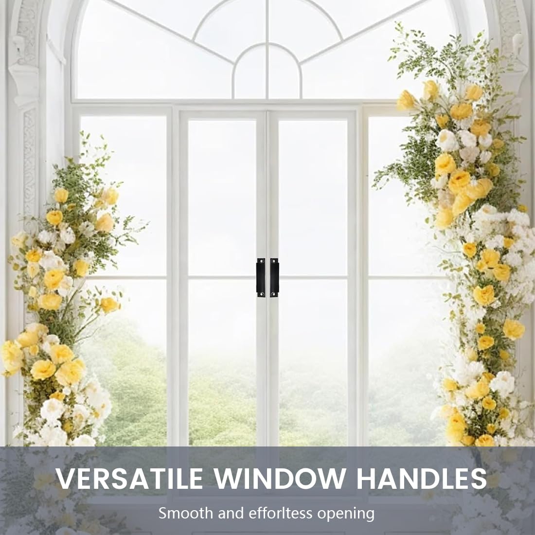 4 Pcs Poignée de Porte de Terrasse, Maniglie per Porte in Metallo, Maniglia Porta Scorrevole in Alluminio, per Cassetti Armadi, Finestre, Portafinestra, Esterna, con viti(Nero)