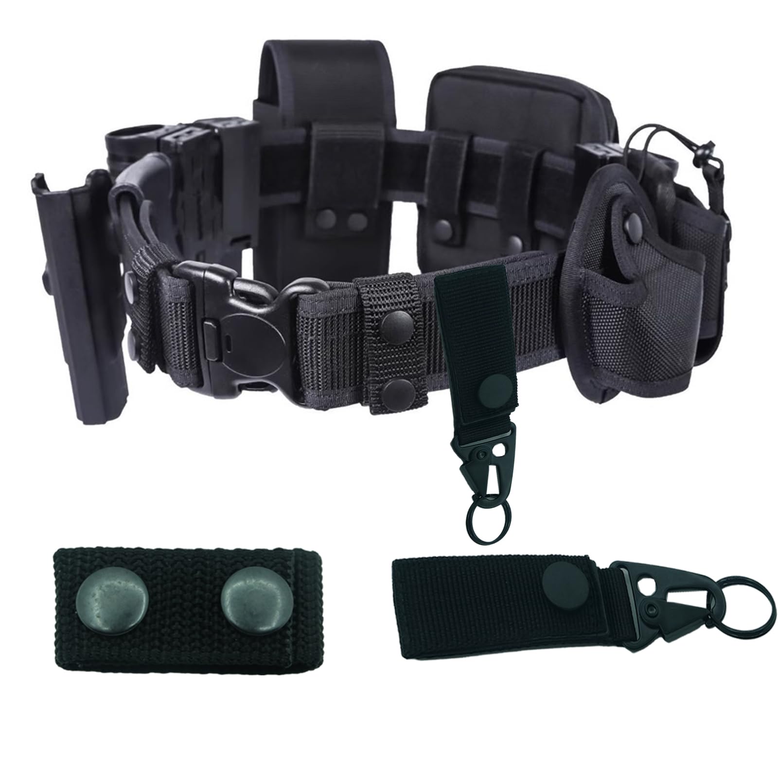 6 Piezas Accesorios Cinturón Táctico con 4 Piezas Mosquetón Táctico, Mosquetones Multifuncional Cinturón Táctico, para Deportes al Aire Libre, Camping y Senderismo