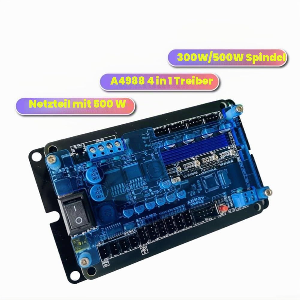 GRBL Controller Board, GRBL USB 3-Achsen Schrittmotor Treiber Controller Steuerplatine mit 500W Spindel USB Treiberplatine für CNC Graviermaschine