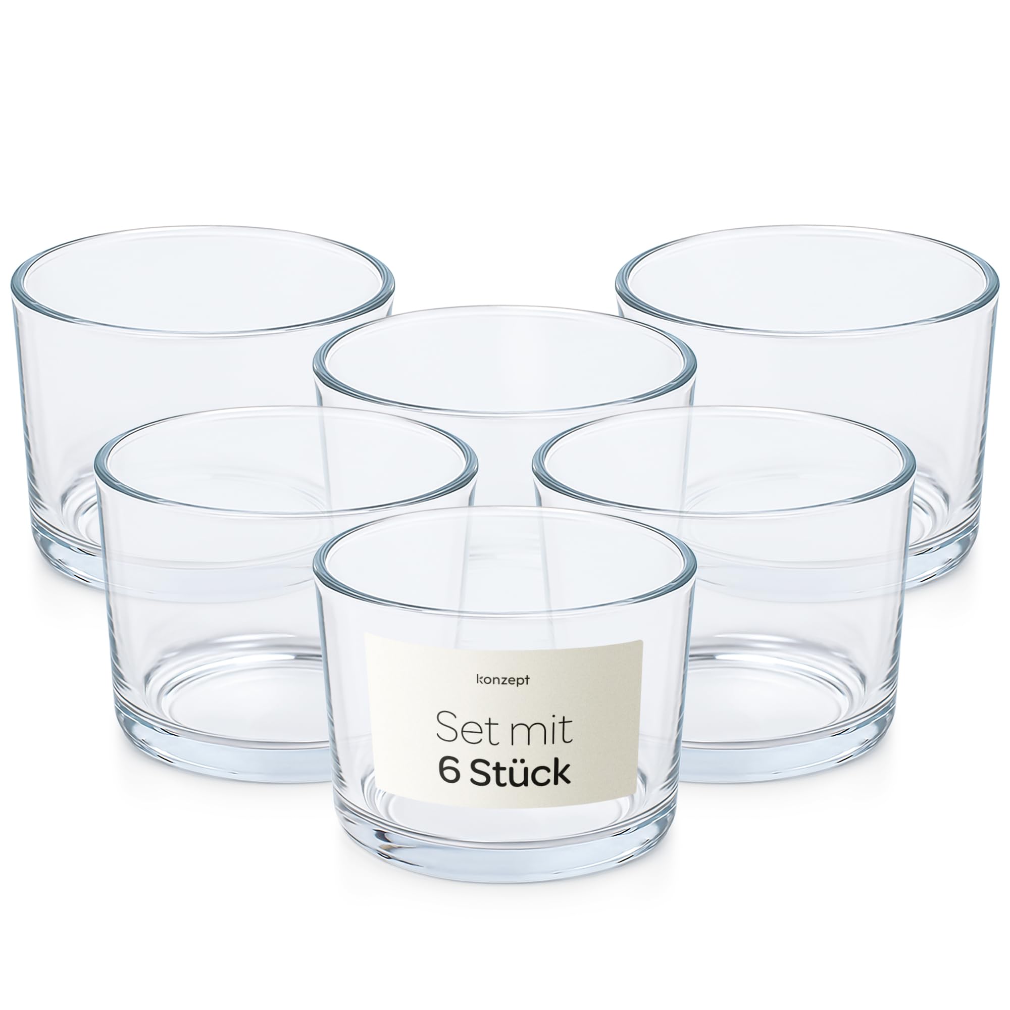 Konzept 11-6er Set Kerzengläser 150ml, Kerzen Gläser leer zum Gießen – ideal für Duftkerzen, Wachsgießen und individuelle Kerzenkreationen