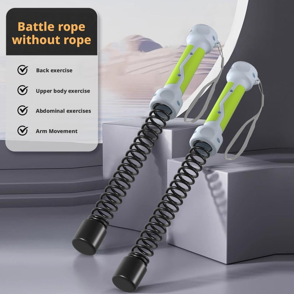Cuerdas de batalla inalámbricas sin cuerda para gimnasio en casa, cuerdas de batalla de ejercicio portátiles, cuerda de entrenamiento pesada para entrenamiento HIIT, cardio y fuerza, equipos de