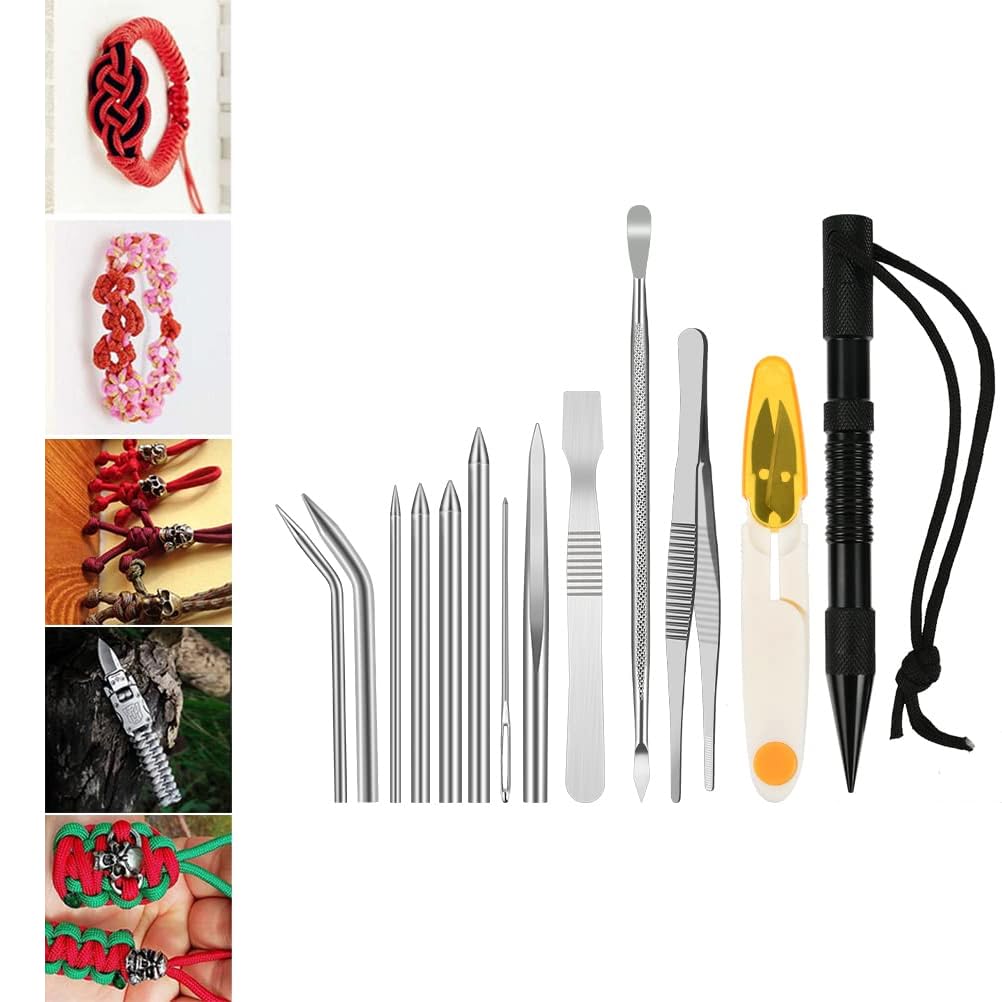 Set Aghi Per Paracord - 14 Pezzi Con Punta Marlin E Dadi, Per Lavori Di Intreccio E Fai Da Te