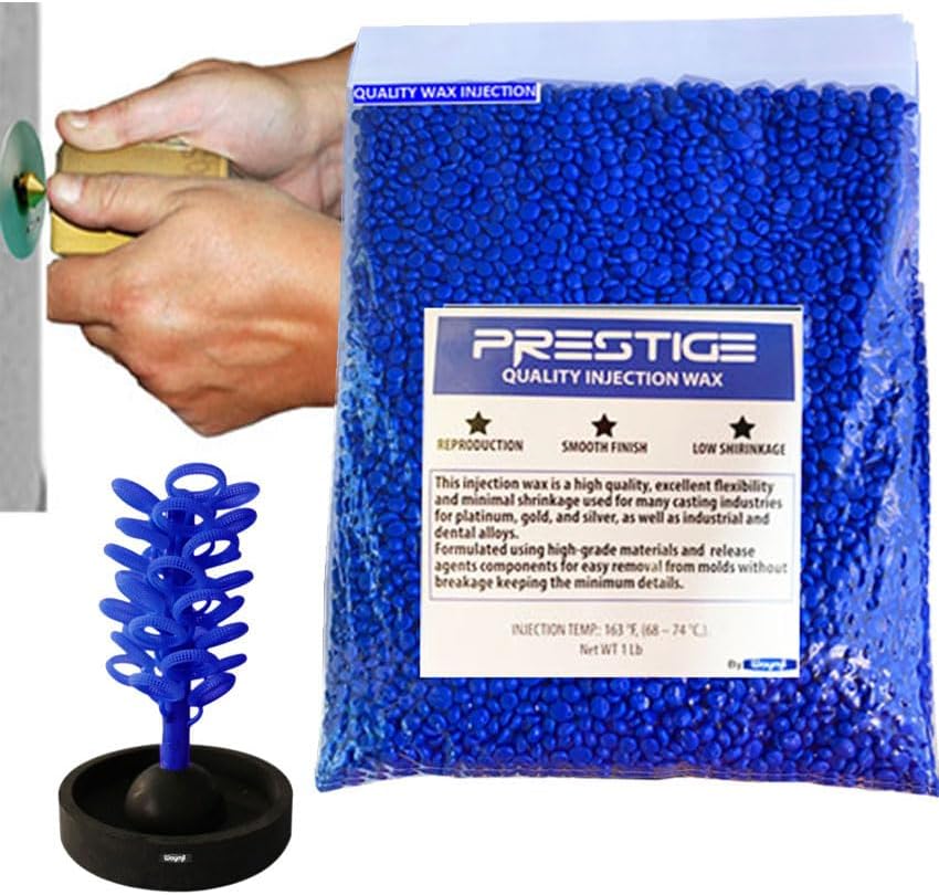Prestige Blue Injection Wax 5 lb – Jewelry Casting Wax for Gold, Silver & Platinum, Low Shrinkage, High Detail, Clean Burnout