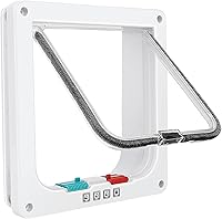 Lessmon Thin Cat Door for Windows & Sliding Doors - 4-Way Lock Weatherproof Pet Flap, Medium 7.76x7.5in