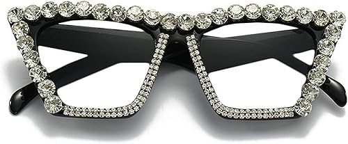 Miniatura 10 de willochra Gafas de lectura con diamantes brillantes de ojo de gato con diamantes brillantes para mujer, anteojos de lectura bifocales cuadrados con