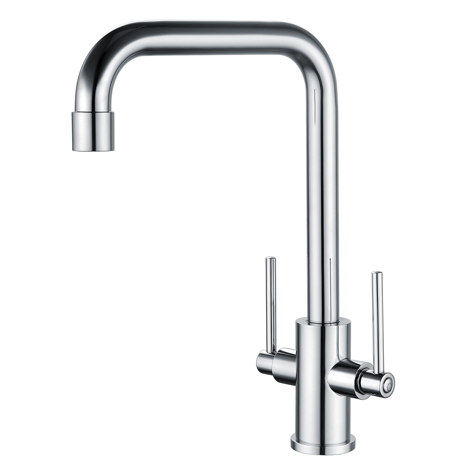 Kitchen Sink Mixer Taps Mono Traditional Dual Lever Chrome Brass with Hoses and Fittings