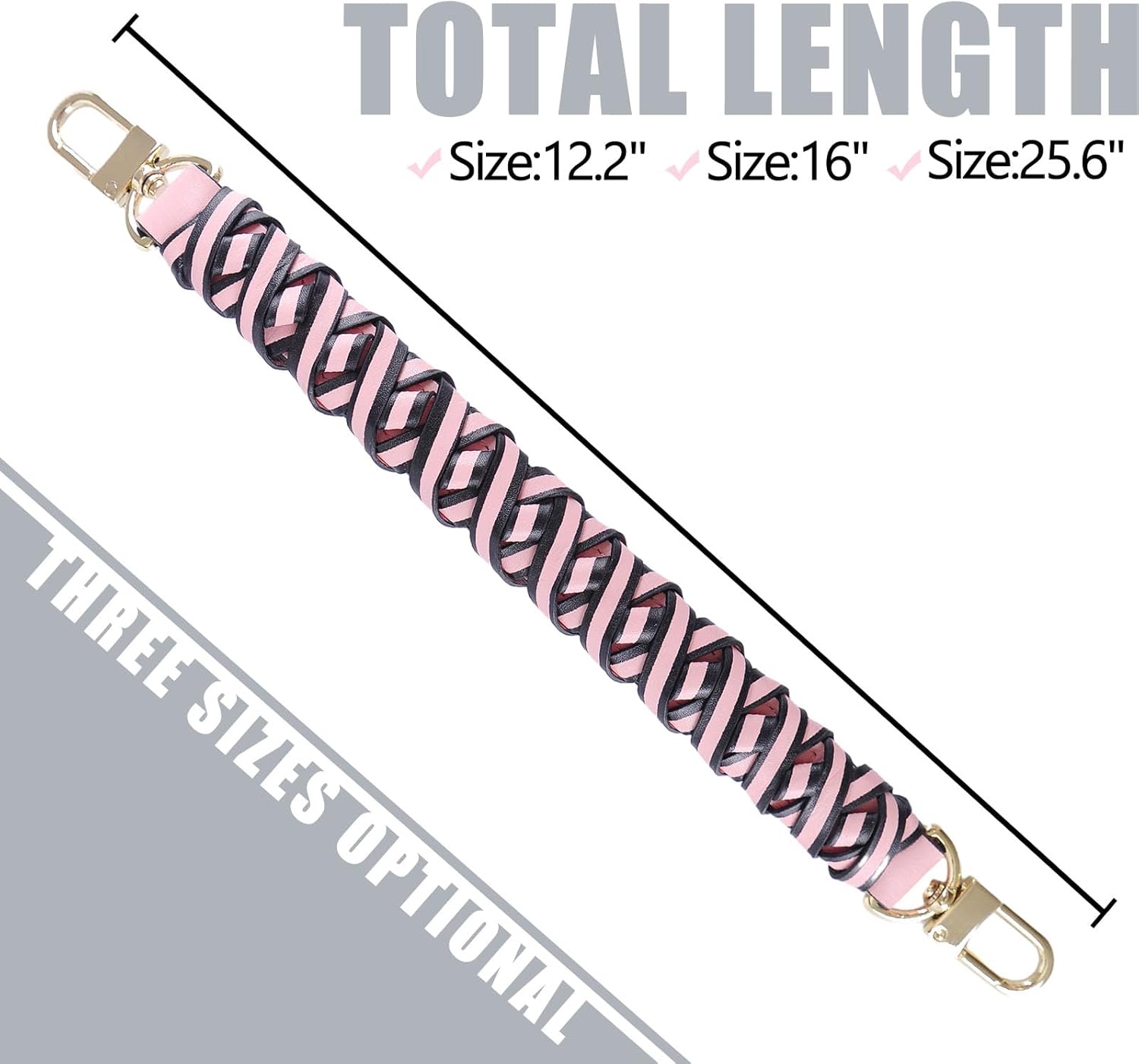 VanEnjoy Genuine Vachetta Leather Braided Handle Compatible for Beaubourg Hobo Top Handle Neonoe Strap (16" L, Pink)