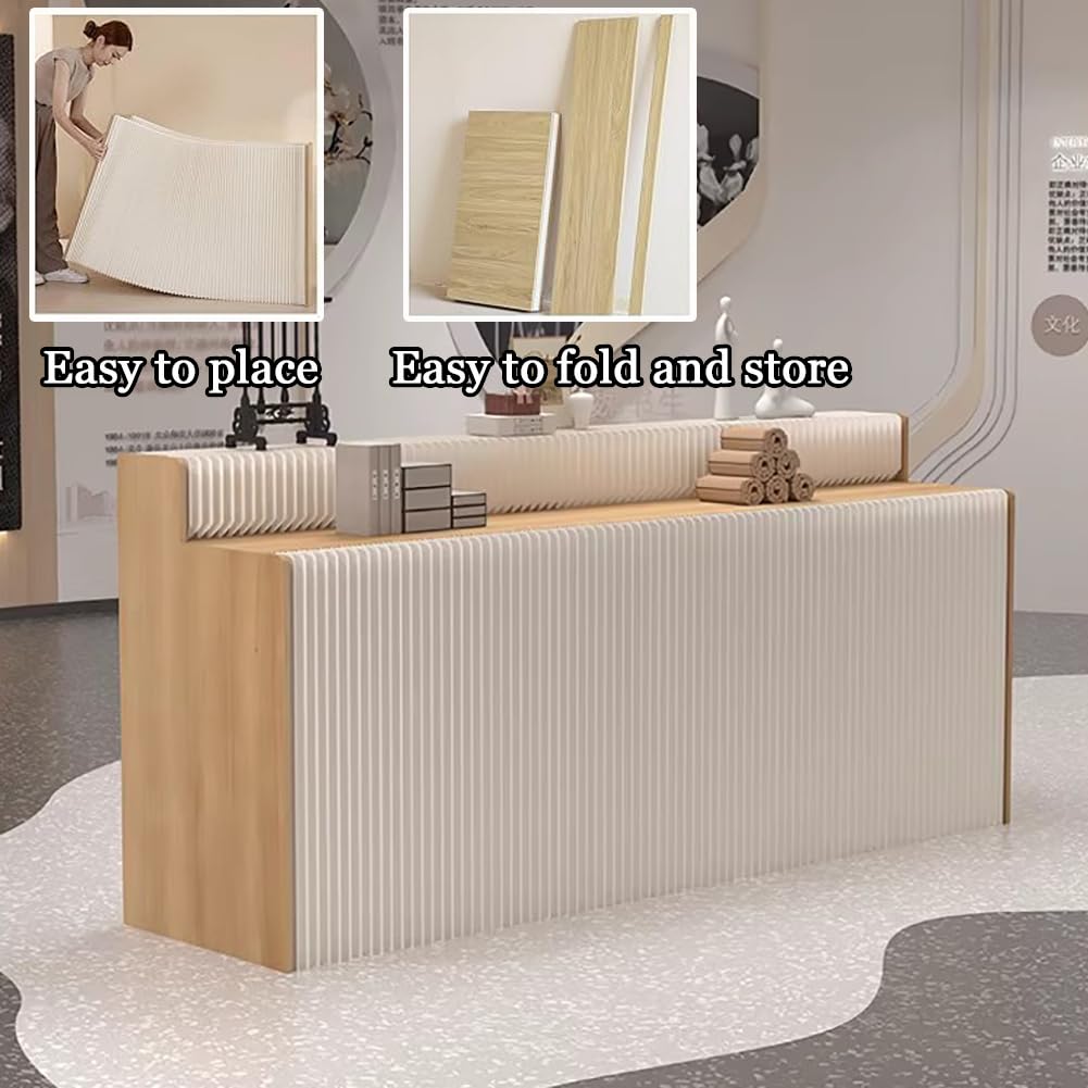 Bancone/Tavolo Espositivo Pieghevole Due in Uno, Espositore per Negozi A Doppio Strato, Espositore per Artigianato, Tavolo Espositivo Pieghevole Commerciale,L100×w61×h118cm