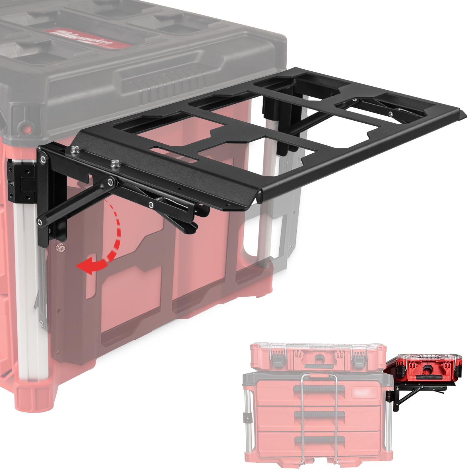 Upgrade Folding Packout Mount Compatible with Milwaukee Packout Toolbox,Mounting Plate for Packout Toolbox Side Storage