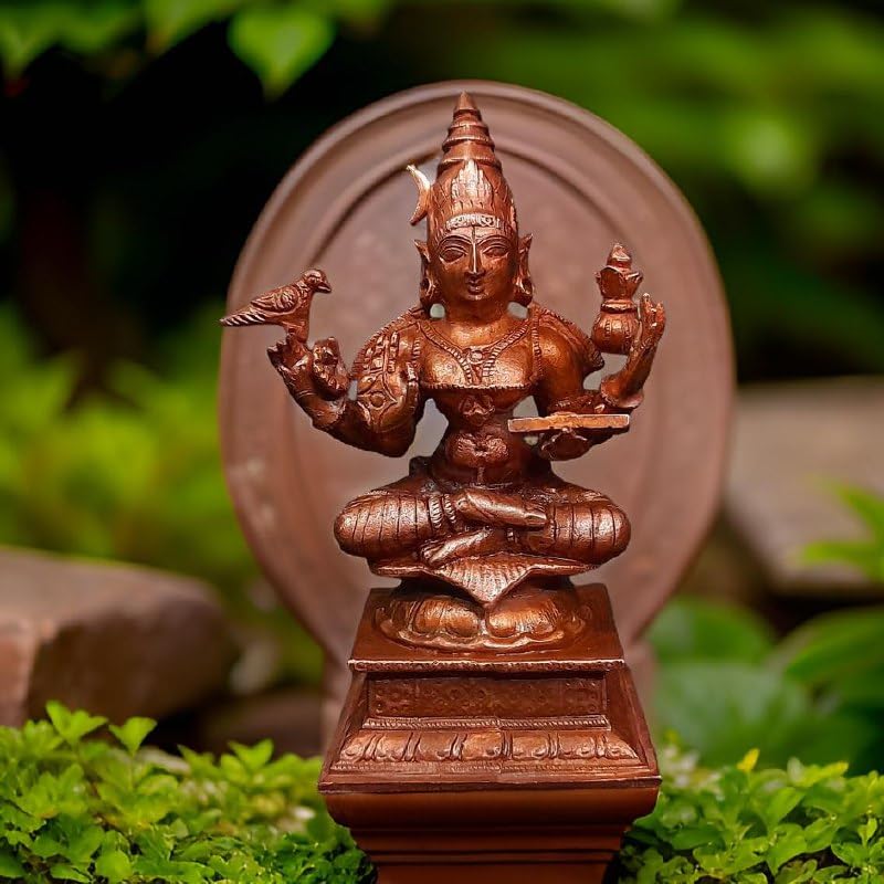 Image of Copper Goddess Sardhambal Idol 4.0 in | 417g
