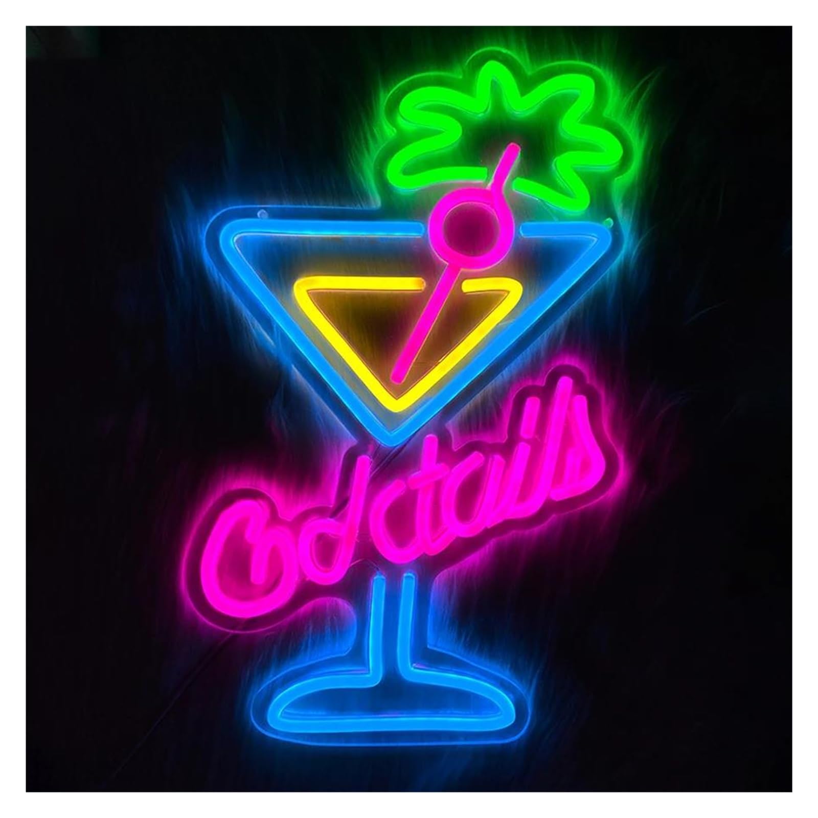 néon signe Enseigne Lumineuse Cocktail À Intensité Variable Pour Cocktails, Bars, Pubs, Boîtes De Nuit, Décoration Murale, 25cmx40cm