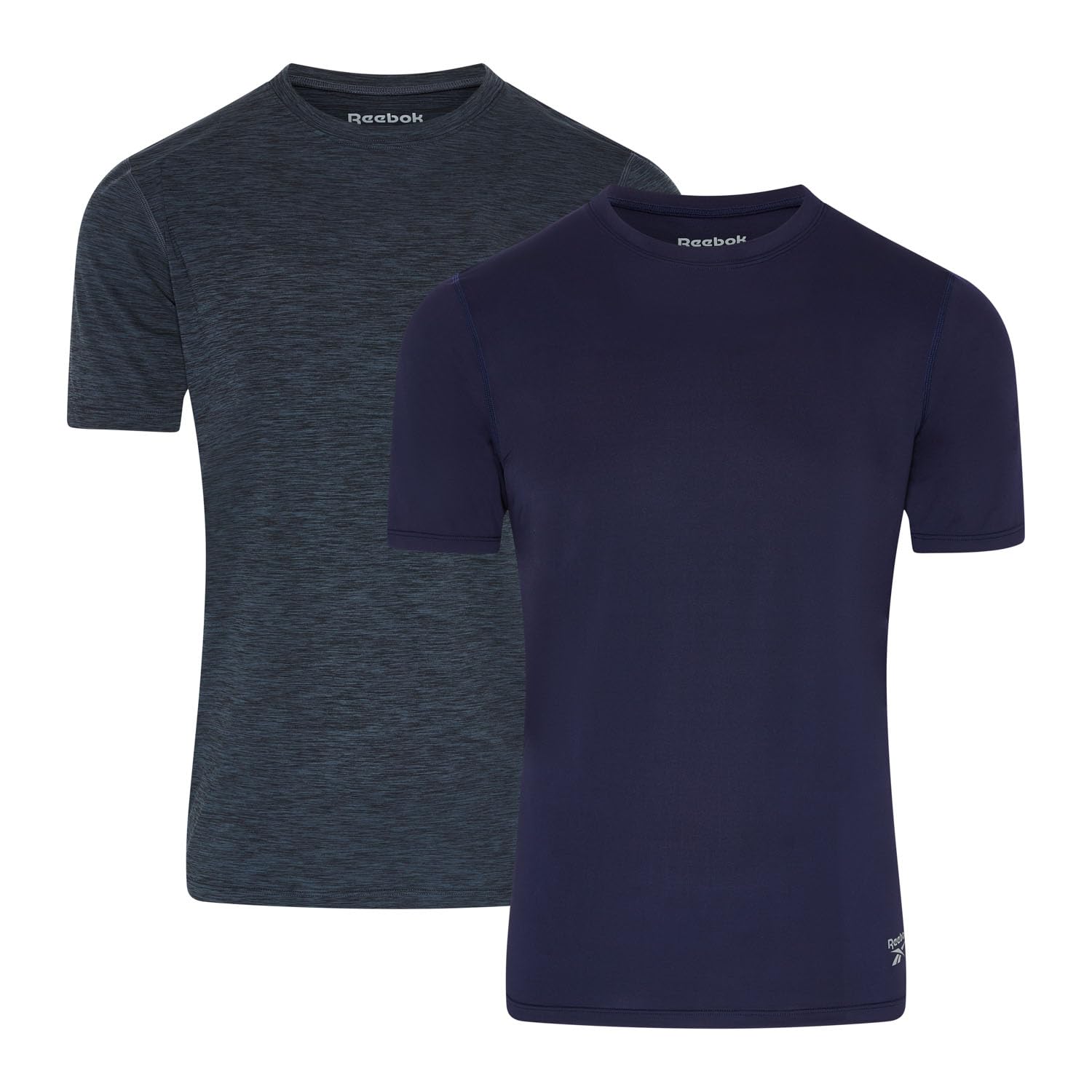 Reebok Clancy Performance męskie koszulki – zestaw 2 sztuk, dopasowane koszulki męskie, opakowanie zbiorcze, odprowadzające wilgoć i lekkie.