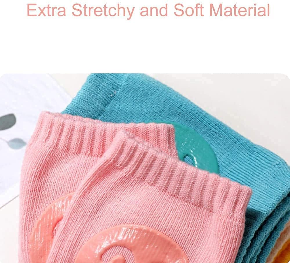 Chavda Set of 2 Pairs Baby Knee Pads for Crawling, Elbow Safety Protector, Stretchable Anti-Slip Padded Elastic Soft Breathable Comfortable Knee Cap for Kids (Multi Color) 4