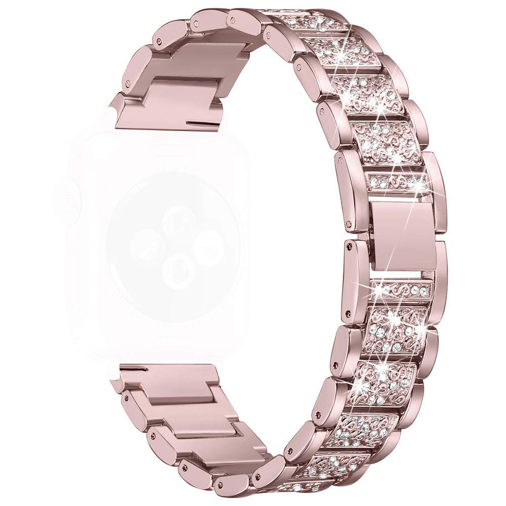 Dealfreez Sikai Diamond Bling 42/44 MM Stainless Steel Replaceable Strap Bracelet Compatible with Apple iWatch Series 1 2 3 4 (Rose Gold) (B07Y8N64HL) Amazon Price History, Amazon Price Tracker