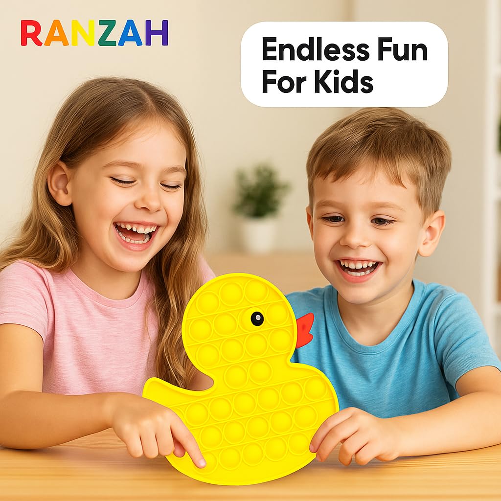 RANZAH Duck Pop It Fidget Toy for Kids & Adults, Silicone Sensory Bubble Popping Toy, Stress Relief Anxiety Toy - Image 4