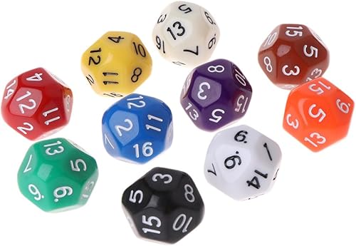 Juego de 10 dados poliédricos D16 para Calabozos y Dragones de 16 caras