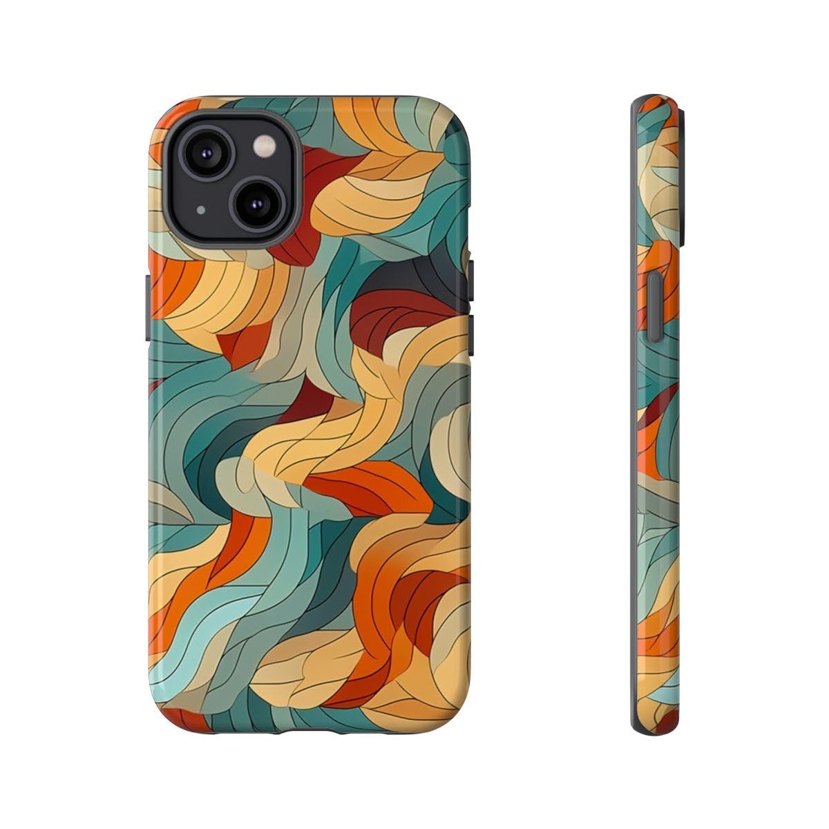 Coque rigide iPhone 14 Plus finition brillante design abstrait de luxe - 5