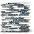 Elephantile Glass Linear Wall Tile Teal Blue White Mosaic Sheets for Kitchen Bathroom Backsplash [Set of 5]