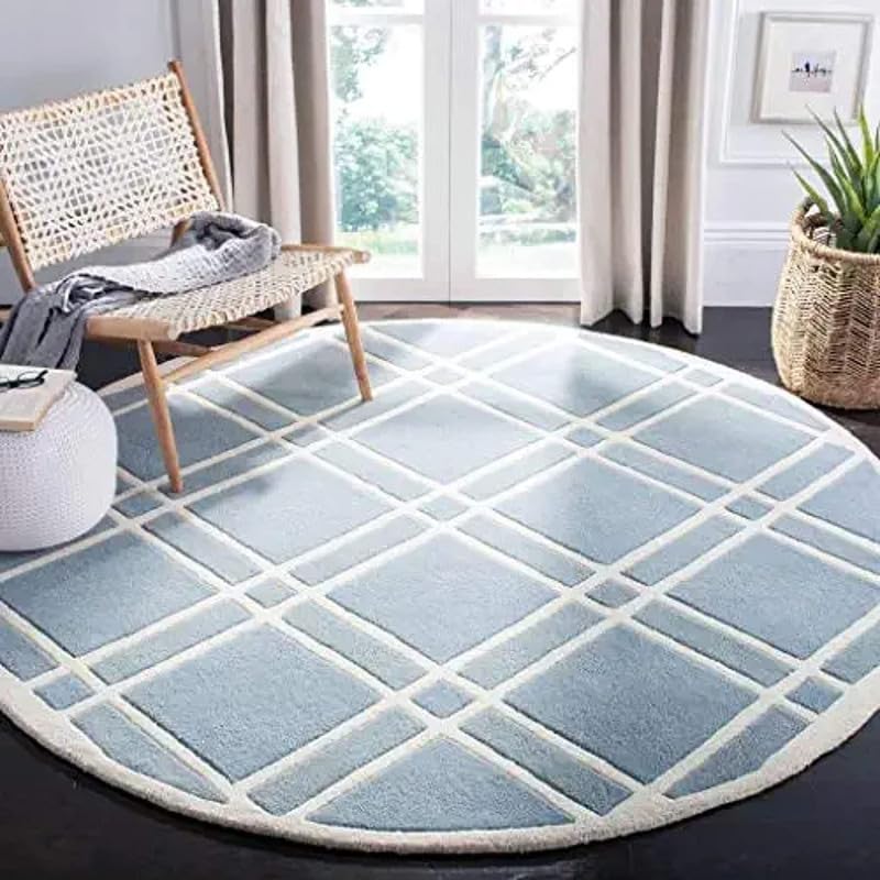 Image of Handmade Pure Woollen Carpet Collection for Hall with 1.0 inch inch Thickness 4 X 4 Feet - Round DGR7