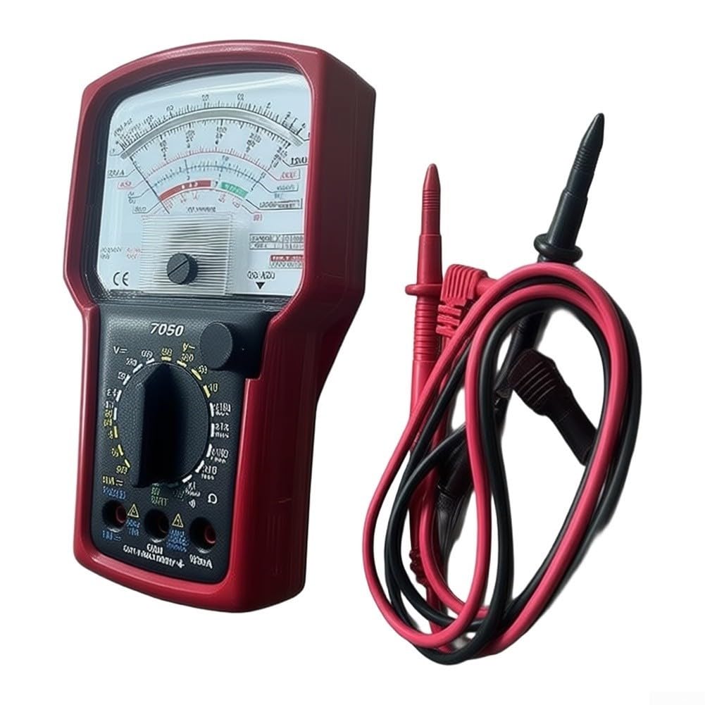 KT7050 Analog Multimeter mit Spiegel-Skala - Präzises Zeiger-Messgerät für Spannung & für strom bis 600V/10A, Manuelles Widerstandsmessgerät 20MΩ für Elektriker