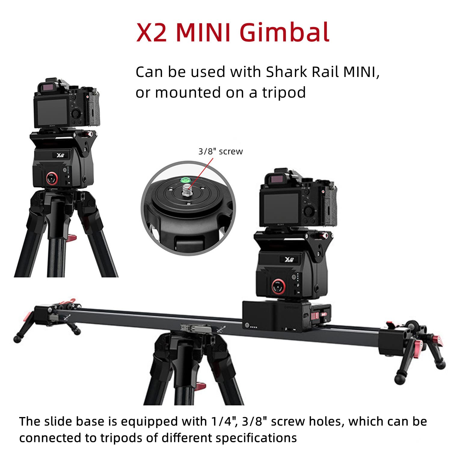 Amazon | IFOOTAGE Shark Slider Mini Complete、X2ミニ3軸ジンバル