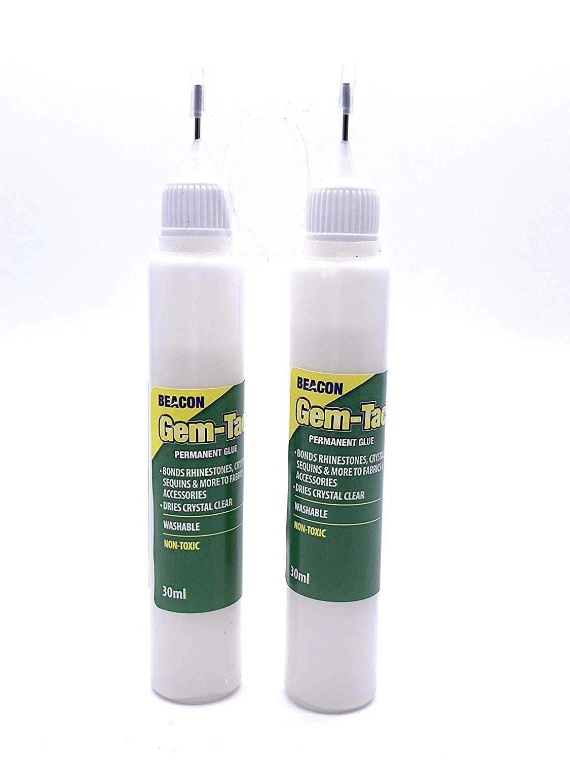 World of Sparkles 30ml Beacon Gemtec Adhesive with Crystal Needle for Applying Crystals, Rhinestones, Diamante, Diamonds, Arts & Crafts, DIY Projects and Fashion Accessories (2 Bottles)
