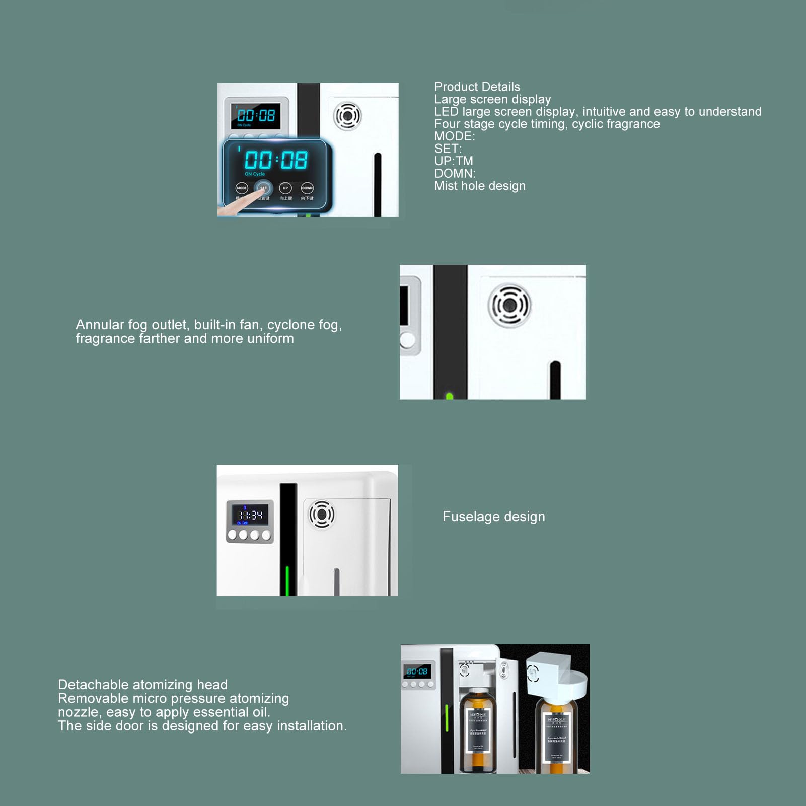 TOPINCN Machine à Air Parfumée Intelligente pour la Maison, Diffuseur D'huiles Essentielles sans Eau, Diffuseur de Parfum pour Huile Essentielle pour Grande Pièce, Bureau, Maison