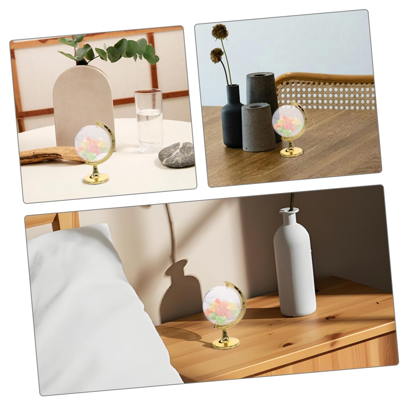 Boîte à Dragées de Globe en Plastique Transparent Lot de 20