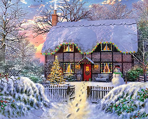 Springbok's 1000 Piece Jigsaw Puzzle Yuletide Cottage - Made in USA