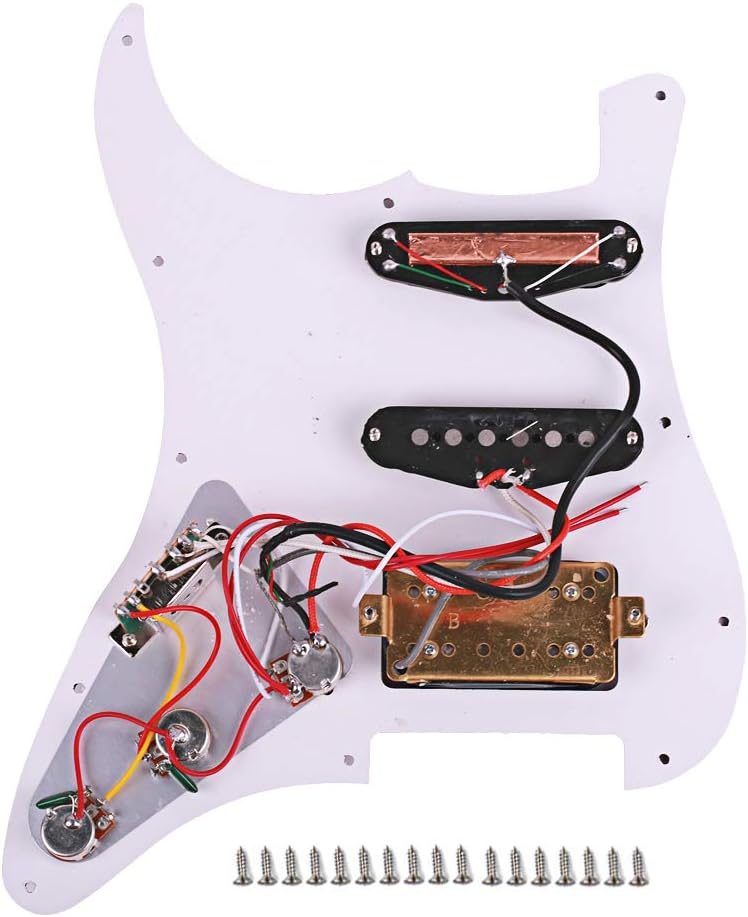 Alnicov Surfing Loaded Prewired Pickguard Guard Plate With SSH Pickup For Electric Guitar,Red Pearl