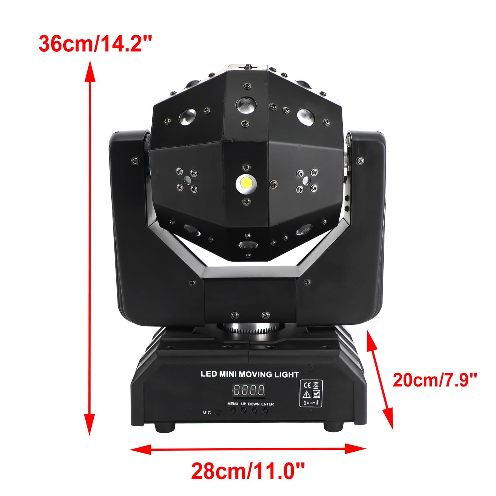RGBW 3in1 LED Laser Moving Head Bühnenlicht 120W DMX DJ Disco Party Effektbeleuchtung mit EU-Stecker Strobe Auto Run Master-Slave für KTV Bar Hochzeit Party Performancebühne