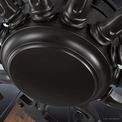 Miniatura 6 de Urban Ambiance Ventilador de techo tradicional de lujo para interiores, tamaño grande: 17.3 pulgadas de alto x 60 pulgadas de ancho, con elementos