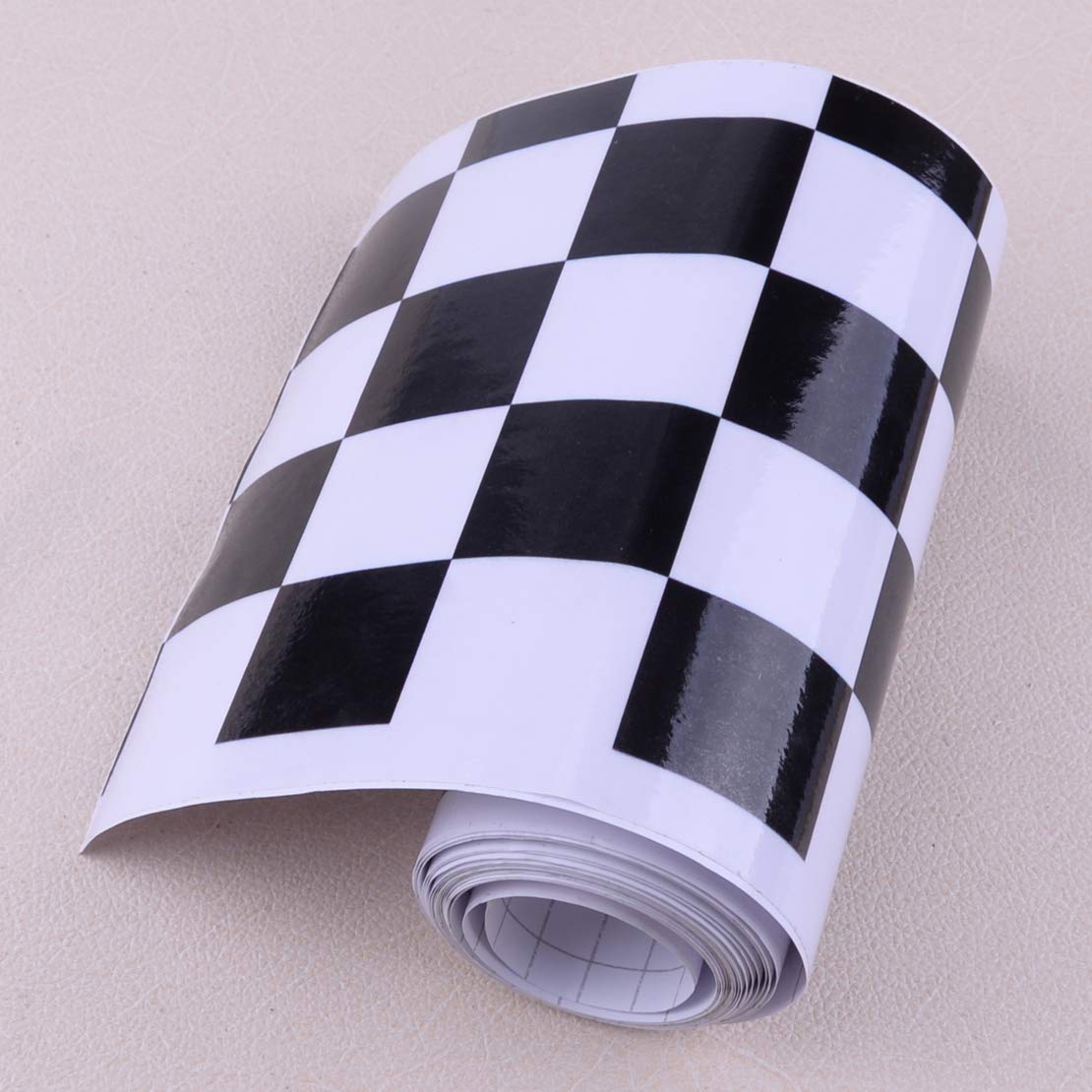 beler 3m Vinyl Black&White Checkered Flag Decal Sticker Tape Racing Car Motorcycle Bicycle