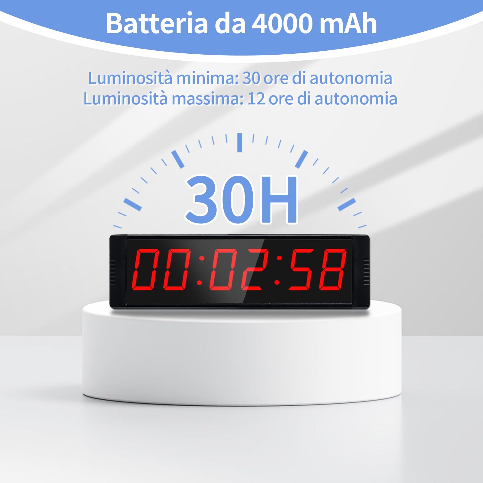 Countdown Timer 12/24H Orologio da Parete Digitale con Telecomando Ricaricabile Cronometro Sportivo