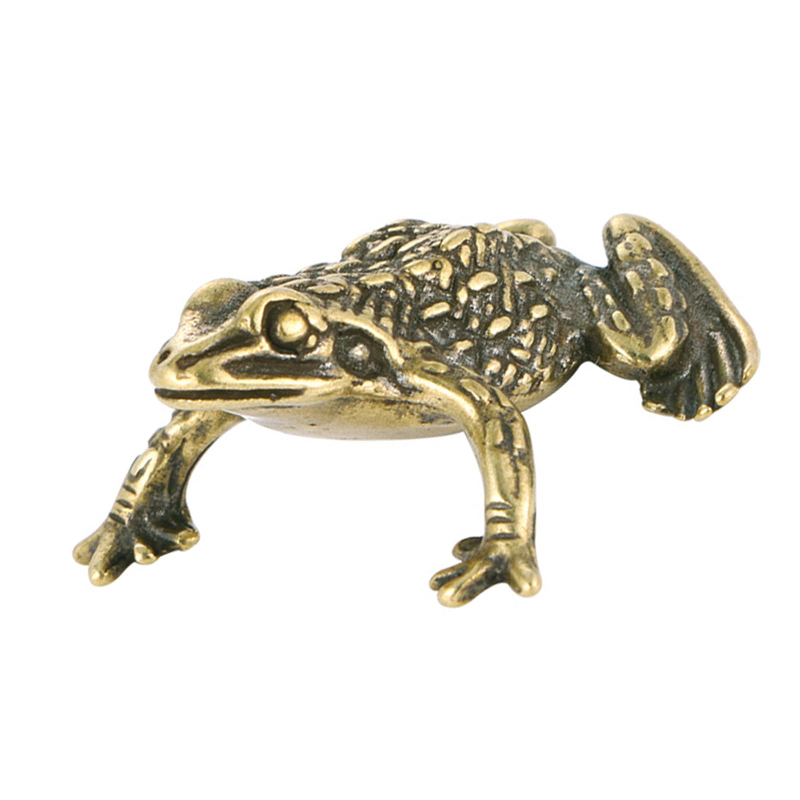 Frog Decors Figurines Brass Animal Statues Frog Decorative Objects for Living Room, Bookshelf, Side Table Decorations Figurines Sculptures