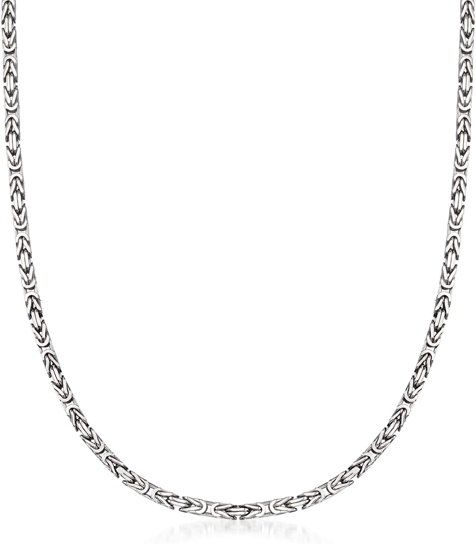 Ross-Simons 2.3mm Sterling Silver Square Byzantine Necklace