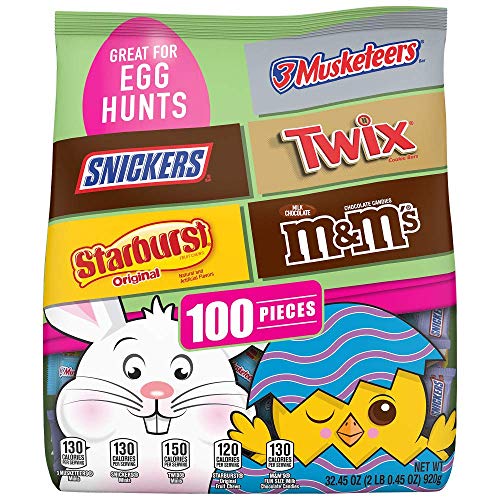 M&M'S, Snickers, Twix, 3 Musketeers & Starburst Chocolate Easter Candy, 32.45-Ounce 100 Piece Bag - PACK OF 2