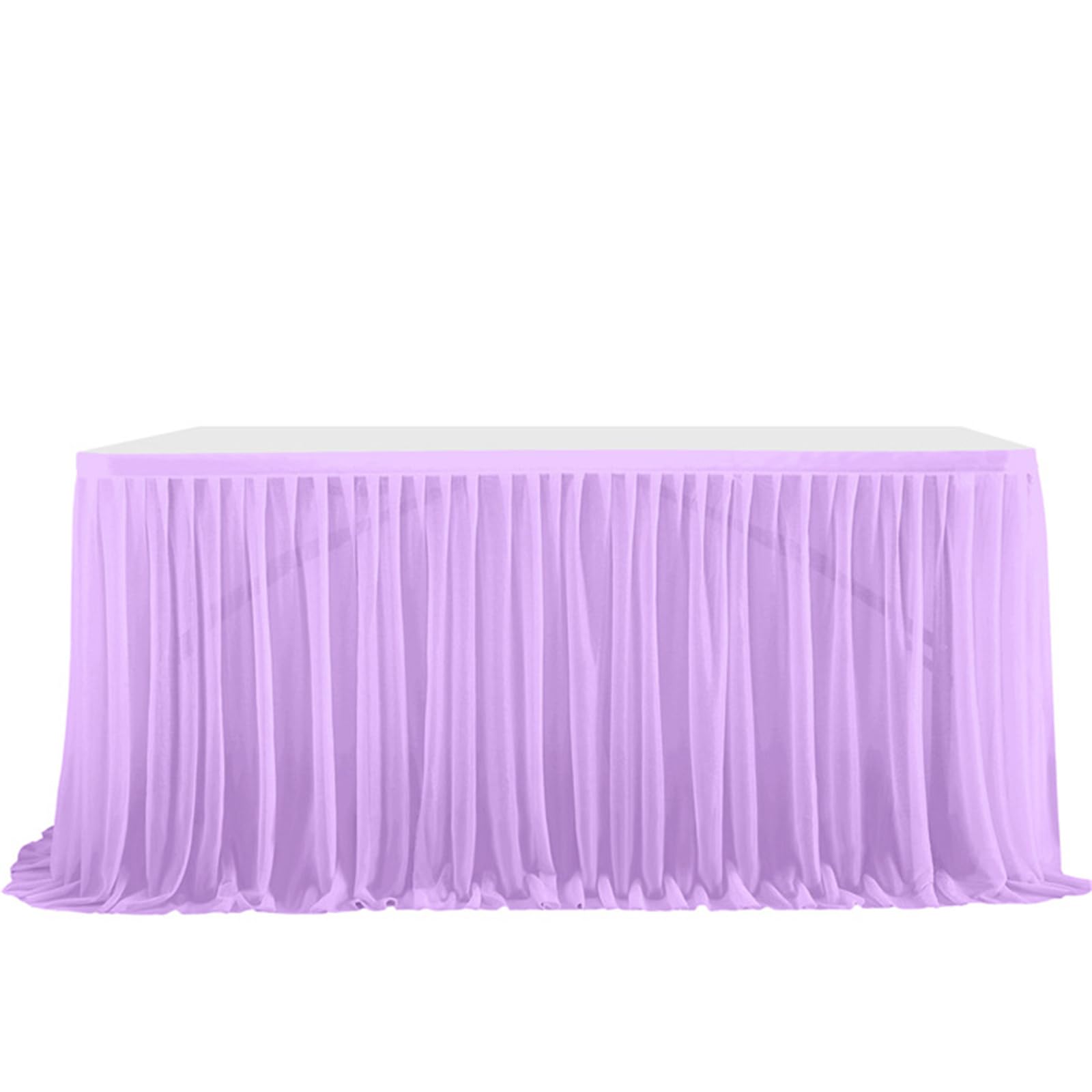 Highdi Tulle Table Skirt for Parties Rectangular Table, Fluffy Tulle Desk Gauze for Wedding Parties Birthday Parties and Home Cake Table Décor (4FT/122x77cm,Light purple)