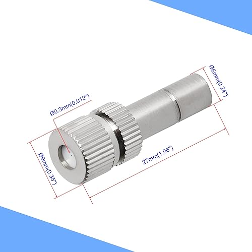 Miniatura 2 de Aopin Boquillas de nebulización de 0.236in de cobre ajustable flujo de agua conector rápido de 0.012in  0.011 pulgadas de orificio atomizador