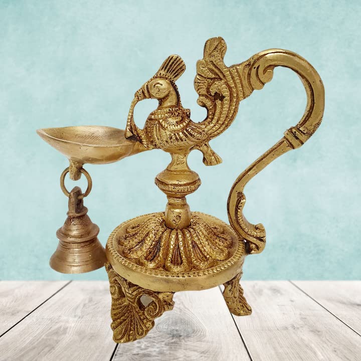 eSplanade - Messing Diya | Olielamp | Huisdecoratie | Deepam | Lampen | Kuthu Vilakku | Voor Huis en Kantoor | Lotus Diya Goud