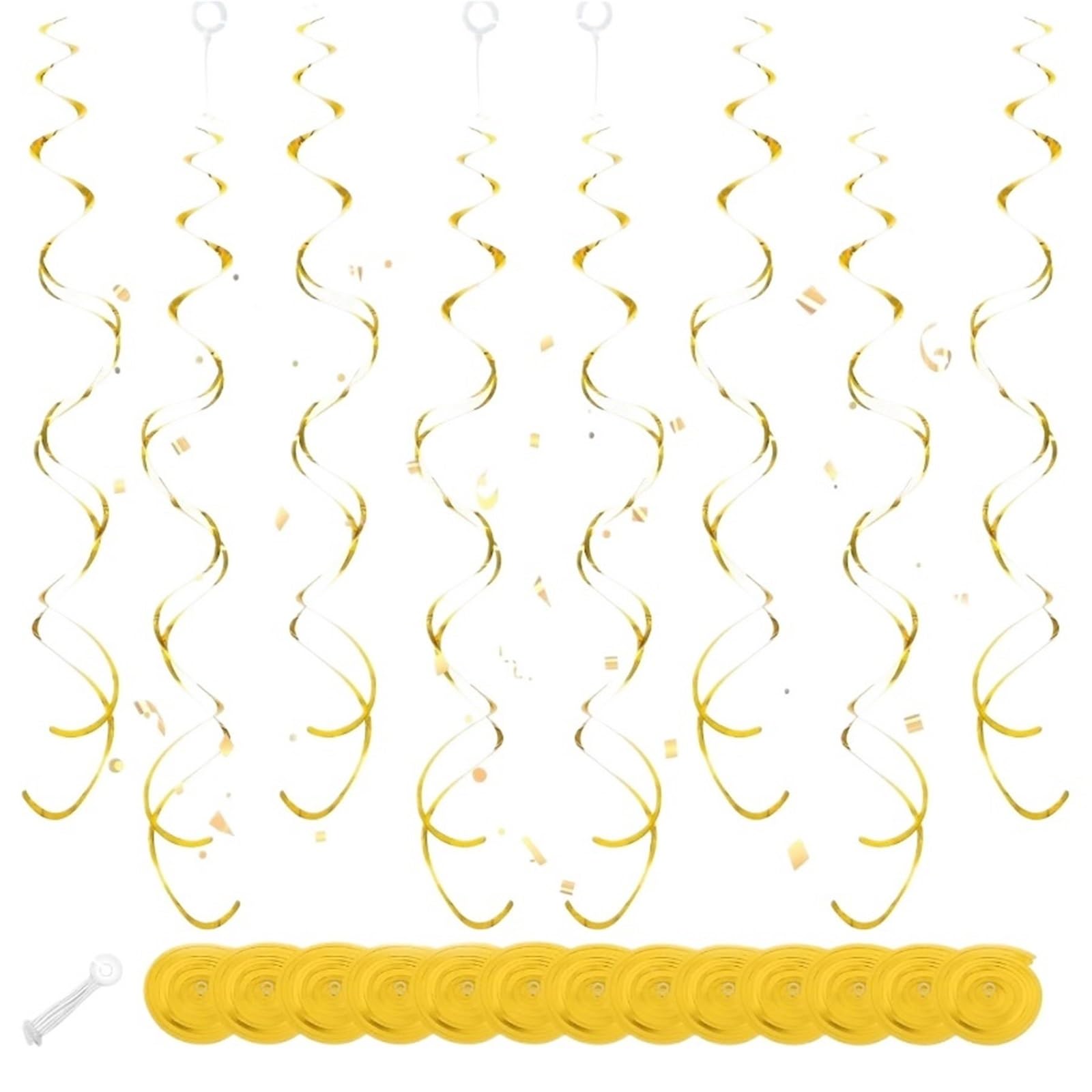 Lot de 30 tourbillons à suspendre en feuille d'or pour décoration de fête